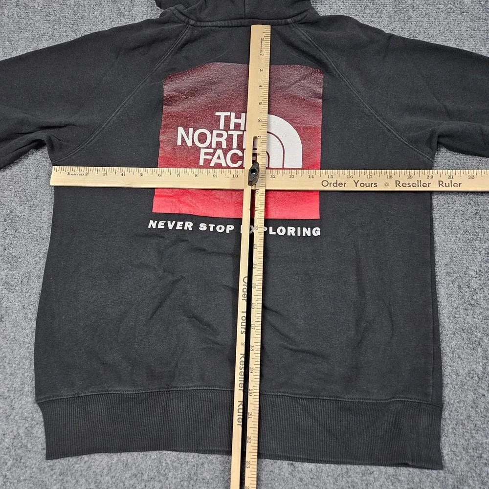 North Face‎ Hoodie Small Black Red Long Sleeve Graphic Pullover Pocket Casual